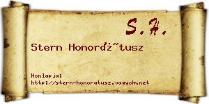Stern Honorátusz névjegykártya